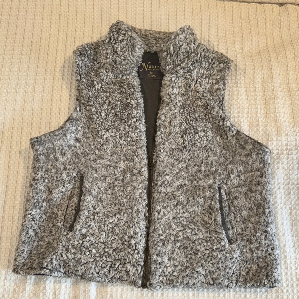 Natural Reflections Charcoal Sherpa Vest